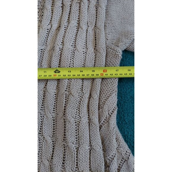 Double Zero Cardigan Women's Tan Long Sleeve Open Boho Knit Sweater Size Medium - Picture 3 of 6